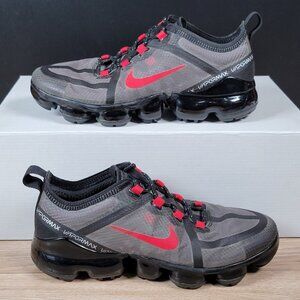 Nike Air Vapormax 2019 Shoes Womens 6.5 Black Red iD Running Athletic BQ7849-991